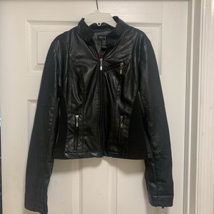 Black Pleather Motorcycle Jacket Moto Small